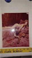 Rare autographed nude photo Stella Stevens &  dog
