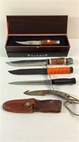 5 Knives Incl. Falkner, Muela, Tomahawk +