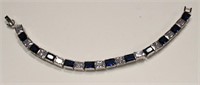Ladies 12.52 Ct. White & Blue Sapphire Bracelet