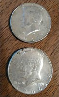1966 & 1967 Kennedy 40% Silver Half Dollars