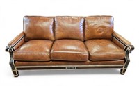 Whittemore-Sherrill Brown Leather Sofa.