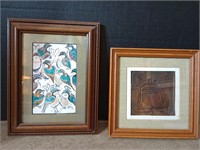 2 small sweet pictures. Watercolor Print birds by