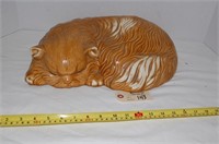 Ceramic Sleeping Orange Persian Cat