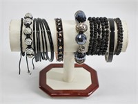 8pc Glass / Acrylic Beaded Bracelets / Bangles