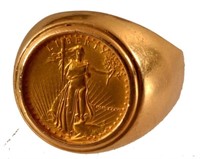Walking Liberty Gold Coin Ring