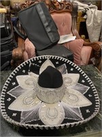 Pigalle Black & Silver Velvet Sombrero - Gold Sequ