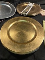 (8) Gibson Gold Charger Plates - 13" Diameter