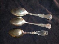 3 Sterling spoons marked Clara 48.9 G