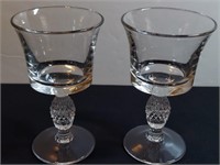 2pc Heisey Plantation Pattern Claret Stem Glasses