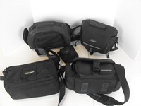 Lot of 4 Camera Bags and 1 Camera Case
