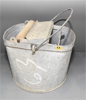 VINTAGE GALVANIZED MOP BUCKET