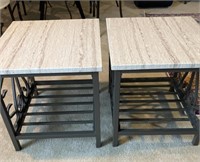Pair of Metal Based End Tables