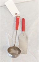 VINTAGE STAINLESS STEEL LADLE AND SPATULA