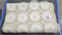 Crochet & Linen Circles Table Cloth 70" x 54"