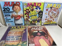 Lot of 5 Vintage Mad Magazines bagged