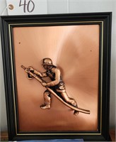 Framed Copper Fireman Wall Art