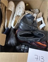 Box of vintage shoes; mixed sizes brands etc