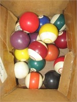 Assorted billiard balls.