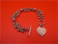 Marked Tiffany & Co. 925, 8" Bracelet