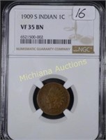1909-S Indian Cent VF35 NGC