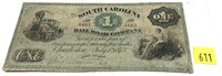 Obsolete $1 1873 South Carolina Railroad Co.