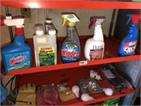 Window Cleaner ~ Gloves ~ Bulbs & Misc on Shelf