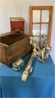 Wood Crate w/ Miscellaneous Items