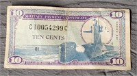 US Military Payment Certificate (10 Cents)
