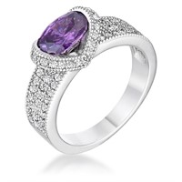 Oval 1.60ct Amethyst & White Topaz Ring