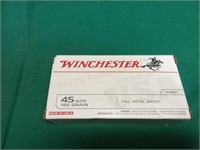 Winchester .45ACP 185gr. FMJ. 50 rounds per box