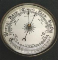Vintage English Made Brass Barometer