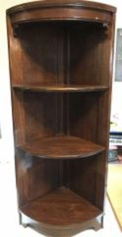Vintage Wooden Corner Shelf with 3 Tiers