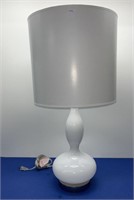 White Glass Table Lamp with Shade