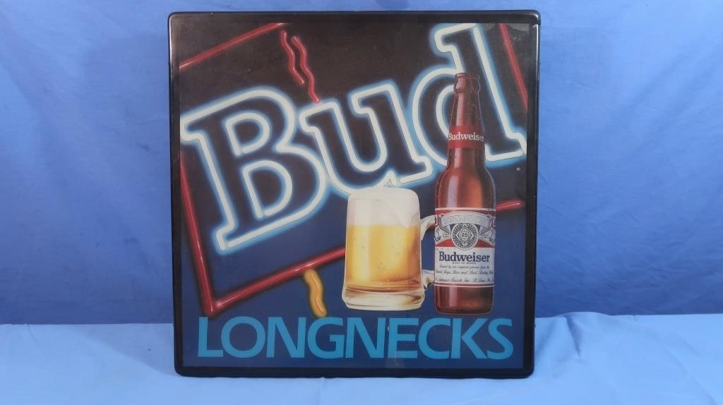 Bud Longnecks Beer Sign (works)