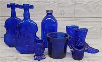 Western Style Blue Cobalt Glass