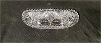 Antique 8" Signed Libbey Cut Glass Relish Dish