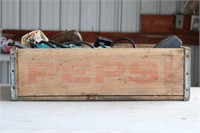 WOOD PEPSI CRATE WITH CONTENTS