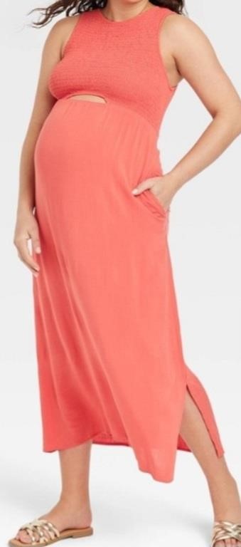 NEW Isabel Maternity Smocked Cut Out Maxi