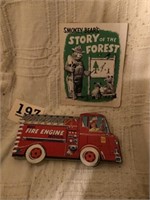 1968 Renwal Big Fire Engine Book and Smokey Bear