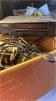 Box lot- VCR and all kinds of cables and plugs