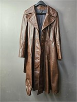 Vintage Winkleman's Brown Leather Trench Coat