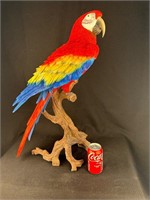 26" Red Parrot Sculpture