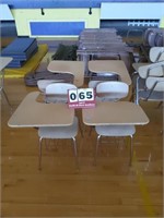 4ea Student Desks w/ Chairs and Baskets Underneath