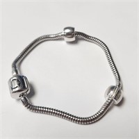 $120 Silver Pandora Style Bracelet