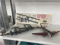 French spad Ww1 fighter model kit, vintage metal