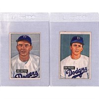 (3) 1951 Bowman Brooklyn Dodgers Cards