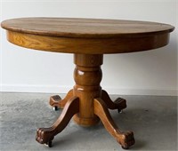 Vintage Oak French Country Style Round Table W/