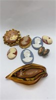 Cameo brooches and accessories