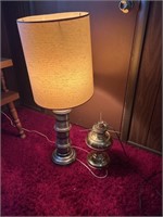 lamps and a homemade lamp from an oil lamp