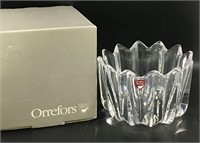 Orrefors Sweden Glass Bowl, Fleur With Box